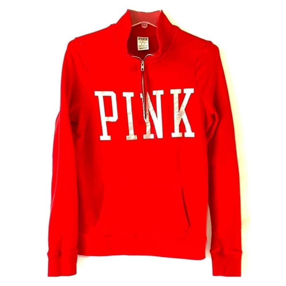 𝅺pink Victoria’s Secret SzM 1/4 Zipper Sweat shirt